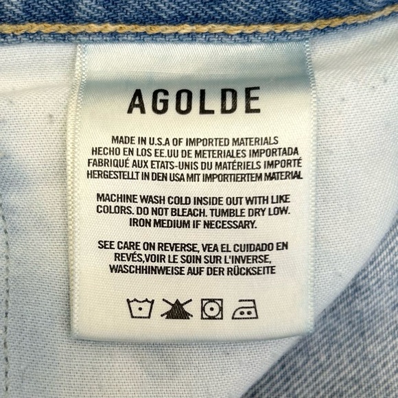 AGOLDE High-Rise Distressed Straight Leg Jeans Light Wash Designer Denim 26 - Picture 10 of 15